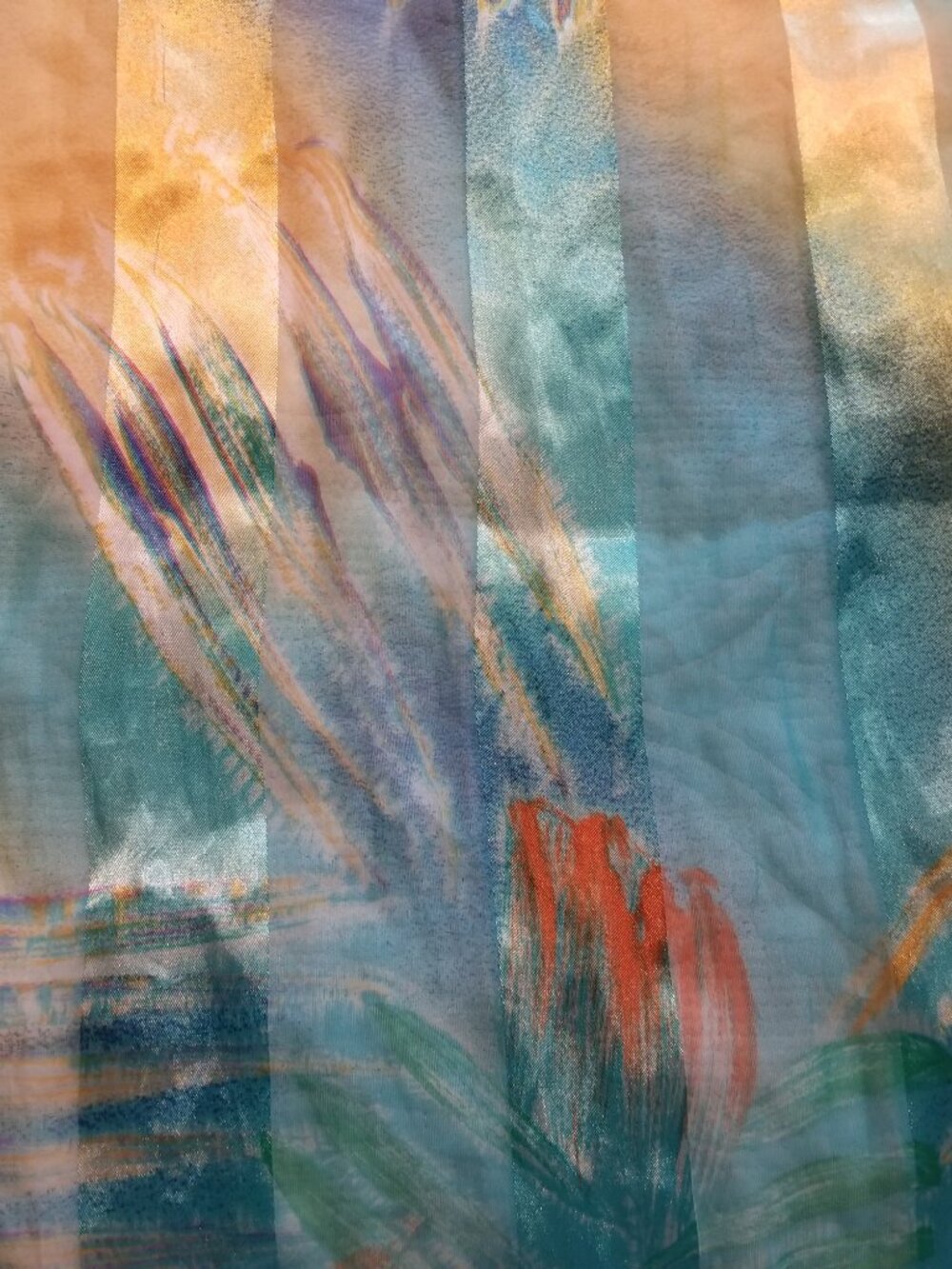 Vintage Long Silky Scarves 3 Women’s Fashion Scarves Animal Print, Abstract Wrap - Picture 5 of 9